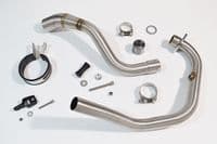 Akuma 125 2020-2023 De-Cat Exhaust System 230mm GP Round Blue Tip Black Stainless Silencer