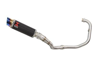 Akuma 125 2020-2023 De-Cat Exhaust System 230mm GP Round Blue Tip Carbon Silencer