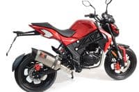 Akuma 125 2020-2023 De-Cat Exhaust System 300mm Hexagonal Stainless Carbon Tip Silencer