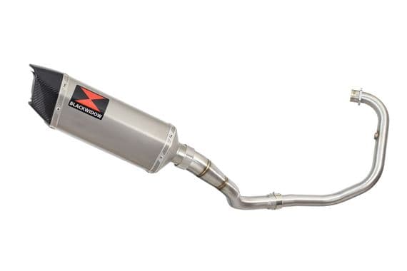 Akuma 125 2020-2023 De-Cat Exhaust System 300mm Hexagonal Stainless Carbon Tip Silencer