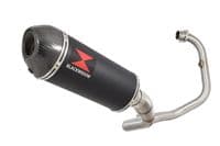 Akuma 125 2020-2023 De-Cat Exhaust System 300mm Oval Black Stainless Carbon Tip Silencer