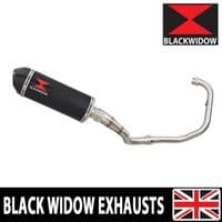 Akuma 125 2020-2023 De-Cat Exhaust System 300mm Oval Black Stainless Carbon Tip Silencer