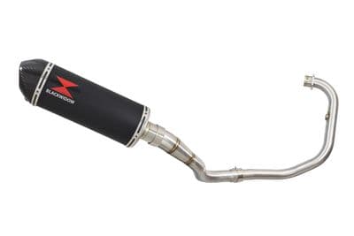 Akuma 125 2020-2023 De-Cat Exhaust System 300mm Oval Black Stainless Carbon Tip Silencer