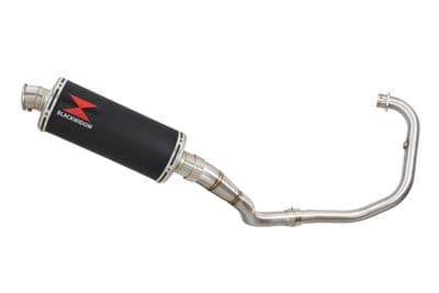 Akuma 125 2020-2023 De-Cat Exhaust System 300mm Oval Black Stainless Silencer