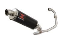 Akuma 125 2020-2023 De-Cat Exhaust System 300mm Round Black Stainless Silencer