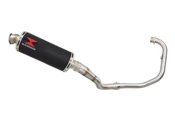 Akuma 125 2020-2023 De-Cat Exhaust System 300mm Round Black Stainless Silencer