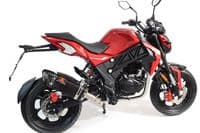 Akuma 125 2020-2023 De-Cat Exhaust System 300mm Tri Oval Black Stainless Carbon Tip Silencer