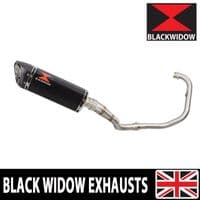 Akuma 125 2020-2023 De-Cat Exhaust System 300mm Tri Oval Black Stainless Carbon Tip Silencer