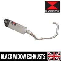 Akuma 125 2020-2023 De-Cat Exhaust System 300mm Tri Oval Stainless Carbon Tip Silencer