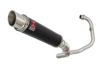 Akuma 125 2020-2023 De-Cat Exhaust System 350mm GP Round Black Stainless Silencer