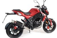 Akuma 125 2020-2023 De-Cat Exhaust System 350mm GP Round Black Stainless Silencer