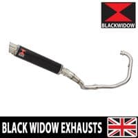 Akuma 125 2020-2023 De-Cat Exhaust System 350mm GP Round Black Stainless Silencer