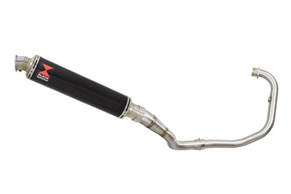 Akuma 125 2020-2023 De-Cat Exhaust System 350mm Round Black Stainless Silencer