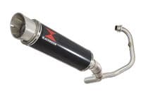 Akuma 125 2020-2023 De-Cat Exhaust System 360mm GP Round Black Stainless Silencer