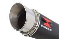Akuma 125 2020-2023 De-Cat Exhaust System 360mm GP Round Black Stainless Silencer