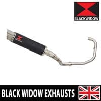 Akuma 125 2020-2023 De-Cat Exhaust System 360mm GP Round Black Stainless Silencer