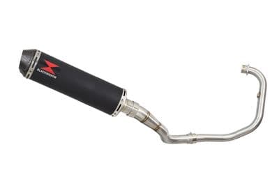Akuma 125 2020-2023 De-Cat Exhaust System 370mm Round Black Stainless Carbon Tip Silencer