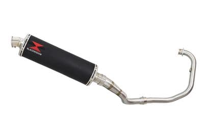 Akuma 125 2020-2023 De-Cat Exhaust System 400mm Oval Black Stainless Silencer