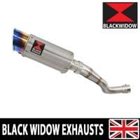 Akuma 125 2020-2023 Exhaust Silencer 200mm  Round Blue Tip Stainless