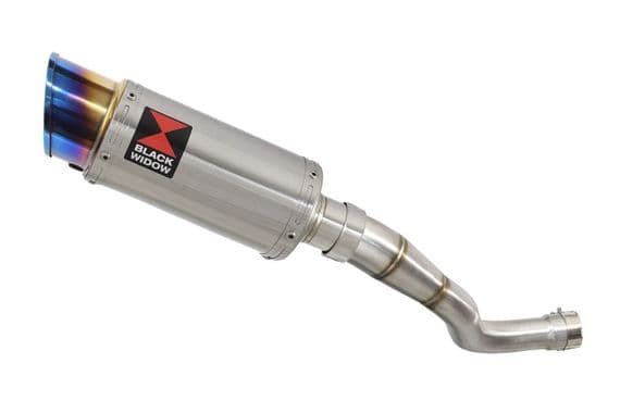 Akuma 125 2020-2023 Exhaust Silencer 200mm  Round Blue Tip Stainless