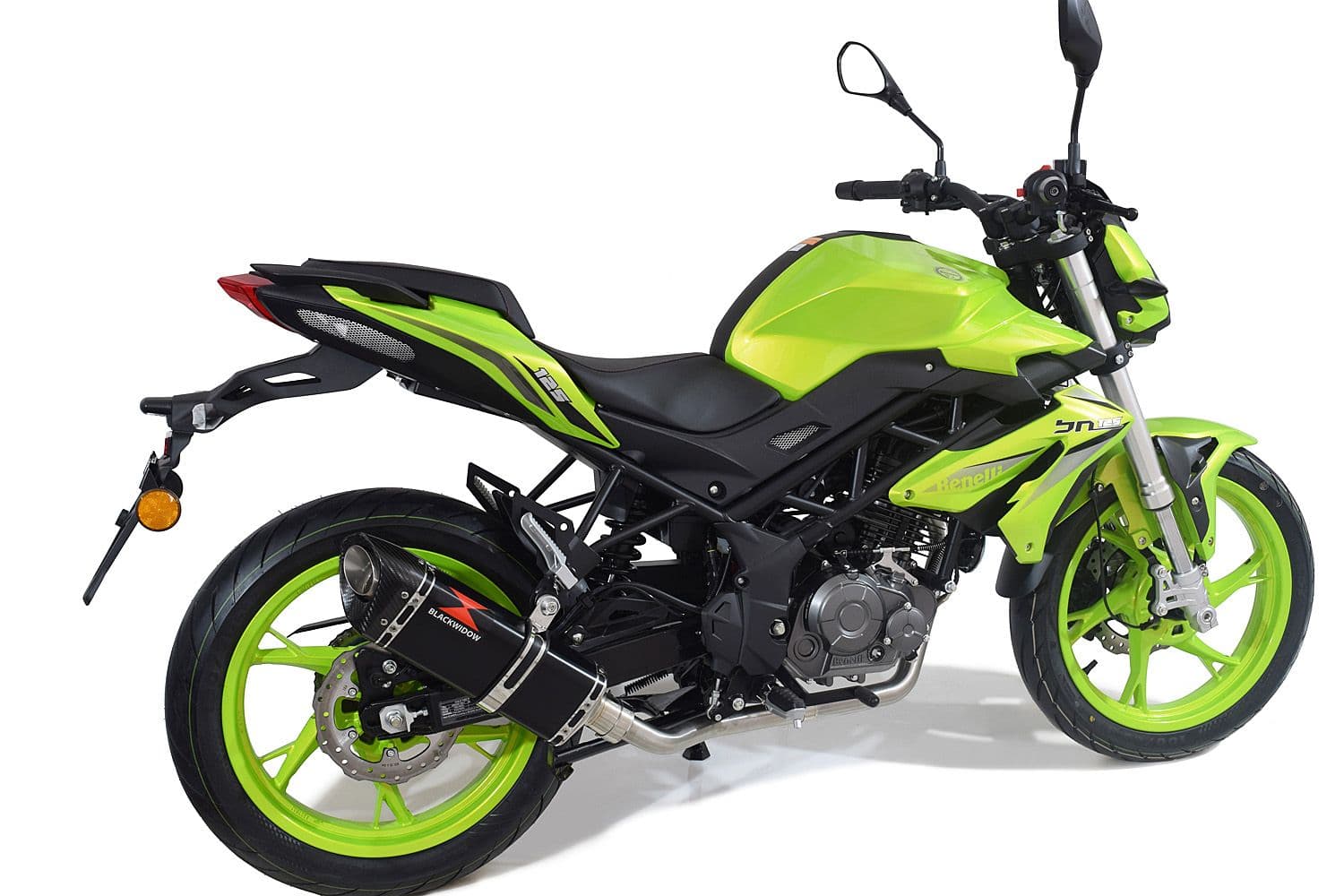 BN 125 2018-2024 Performance Exhaust System 300mm Tri Oval Black Stainless  Silencer