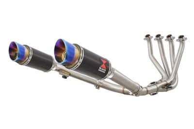 CB 1100 X11 4-2 Exhaust System + 200mm Round Blue Tip Carbon Silencers