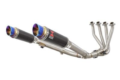CB 1100 X11 4-2 Exhaust System + 230mm GP Round Blue Tip Carbon Silencers