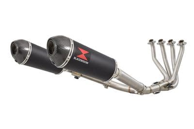 CB 1100 X11 4-2 Exhaust System + 300mm Oval Black Stainless Carbon Tip Silencers
