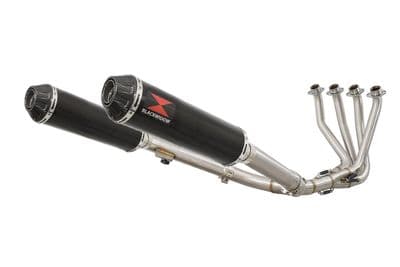 CB 1100 X11 4-2 Exhaust System + 370mm Round Black Stainless Carbon Tip Silencers