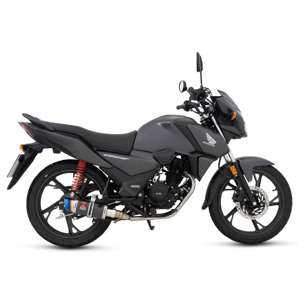 CB 125 F 2025 - 2026 De-Cat Exhaust System 200 mm Round GP Carbon Blue ...
