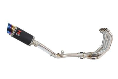 CB 600 F(PC41) Hornet 07-13 De Cat Exhaust System 200mm Round Blue Tip  Black Stainless Silencer