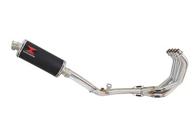 CB 600 F (PC41) Hornet 07-13 De Cat Exhaust System + 300mm Oval Black Stainless Silencer