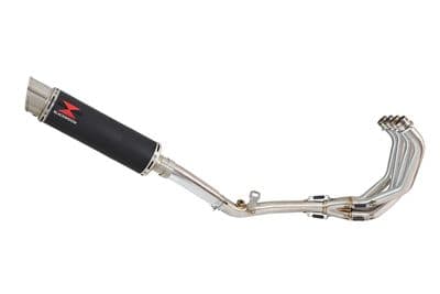 CB 600 F (PC41) Hornet 07-13 De Cat Exhaust System + 360mm GP Round Black Stainless Silencer