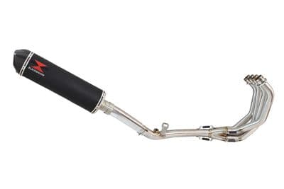 CB 600 F PC41) Hornet 07-13 De Cat Exhaust System + 400mm Black Stainless Carbon Tip Silencer