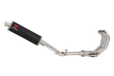 CB 600 F (PC41) Hornet 07-13 De Cat Exhaust System + 400mm Oval Black Stainless Silencer