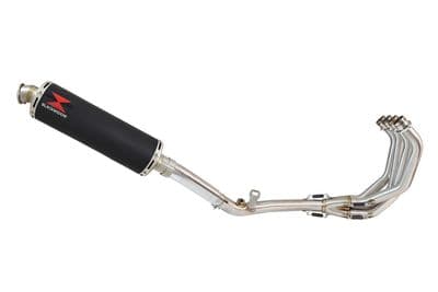 CB 600 F (PC41) Hornet 07-13 De Cat Exhaust System + 400mm Round Black Stainless Silencer