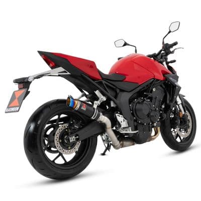 CB1000 Hornet / SP 25 - 26 Exhaust Silencer 230mm Round GP Black Stainless Steel Blue Tip Silencer