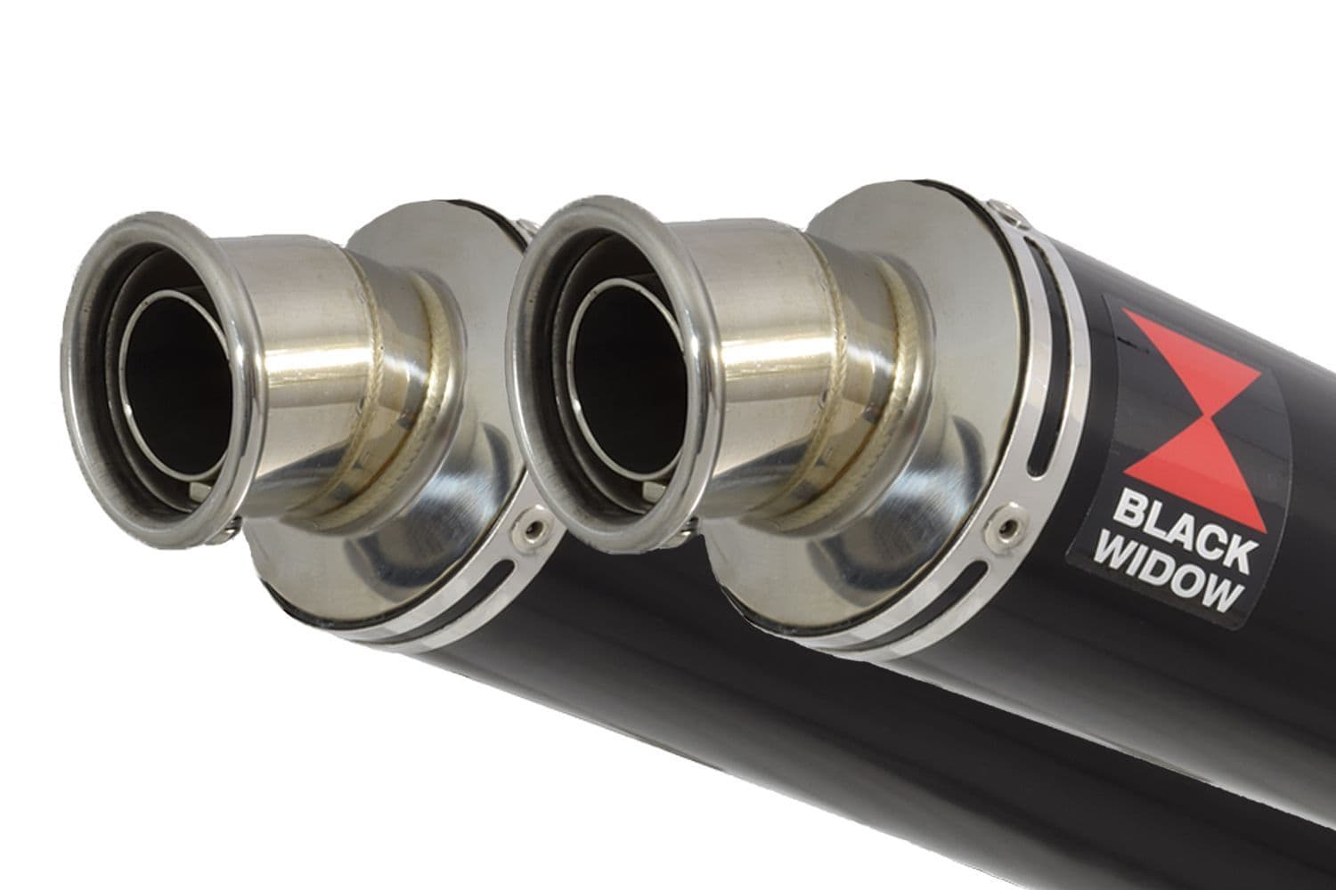 CB1100 X11 42 Exhaust Link Pipes 350mm Round Black Stainless Silencers