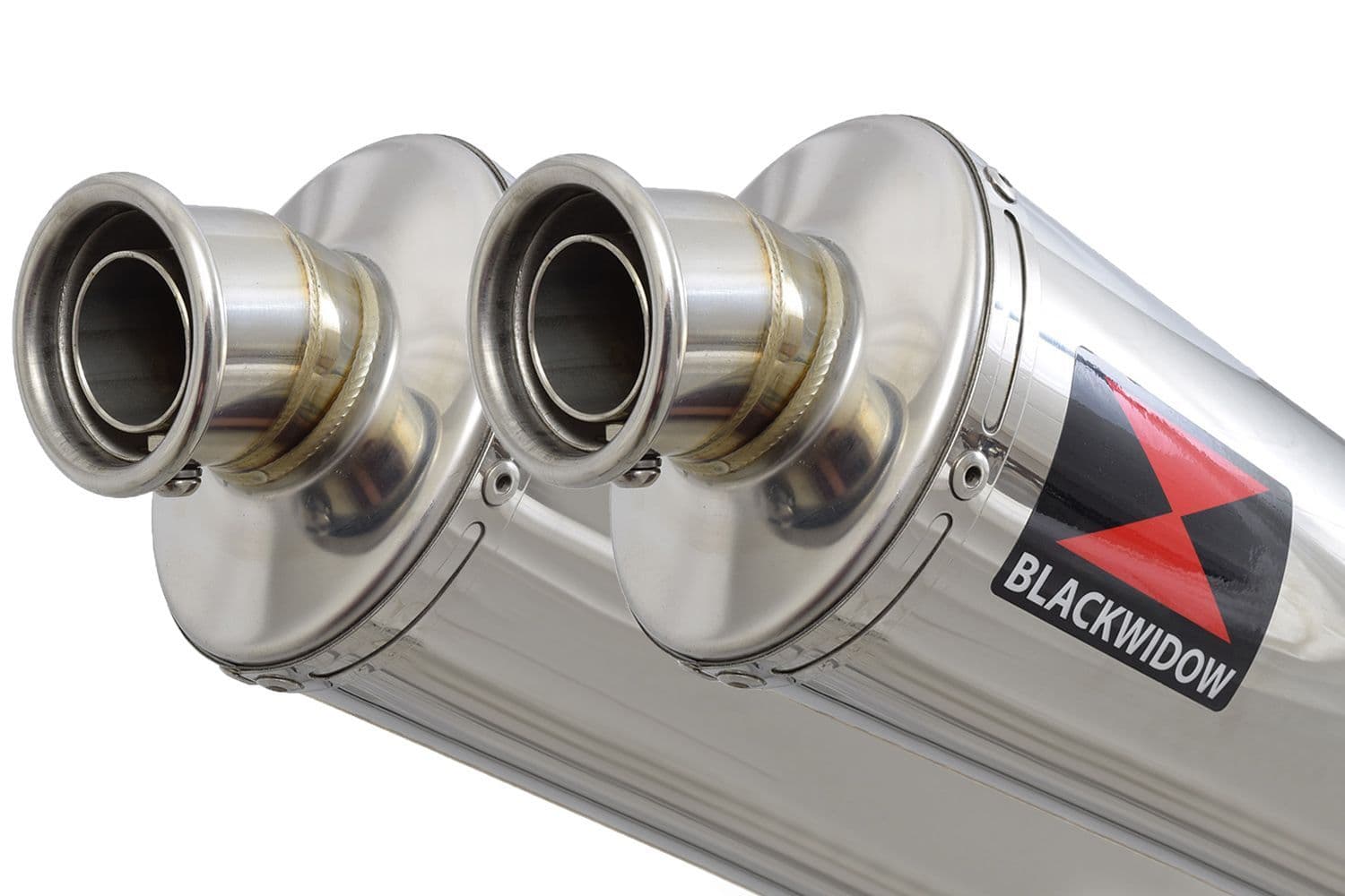 CB1100 X11 4-2 Exhaust Link Pipes 400mm Oval Stainless Silencers