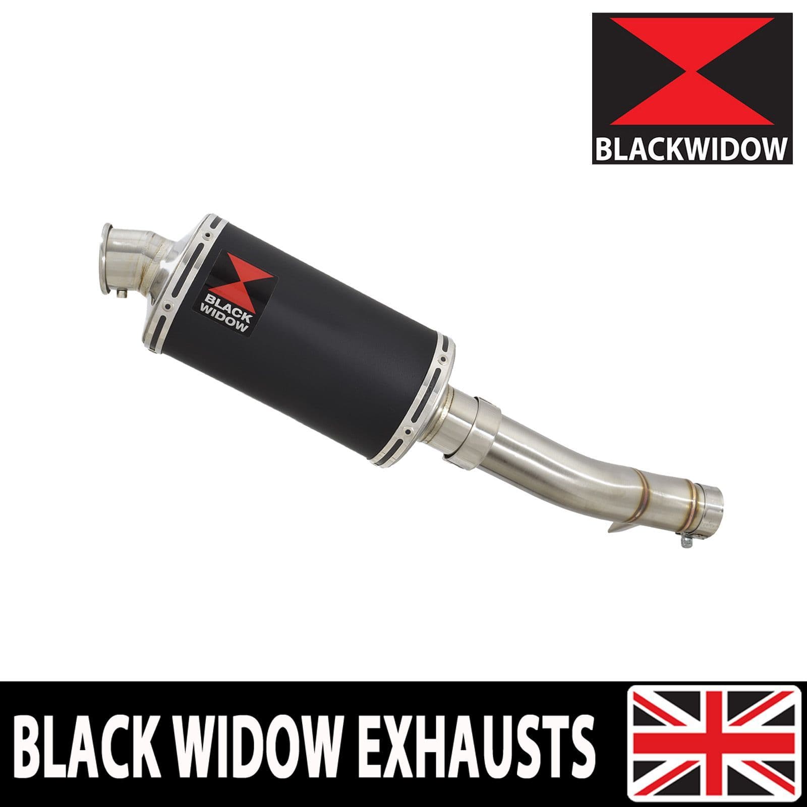 【P】 CB500X 2020 - 2025 Exhaust Silencer 230mm Oval Black Stainless Steel