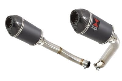 CBF1000 2006-2011 Twin Exhaust Silencers 200mm Oval Black Stainless Carbon Tip