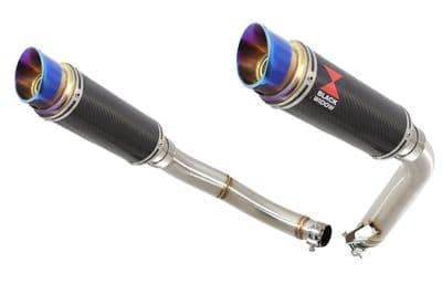 CBF1000 2006-2011 Twin Exhaust Silencers 230mm GP Round Blue Tip Carbon