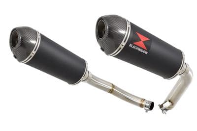 CBF1000 2006-2011 Twin Exhaust Silencers 300mm Oval Black Stainless Carbon Tip