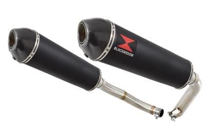 CBF1000 2006-2011 Twin Exhaust Silencers 400mm Oval Black Stainless Carbon Tip