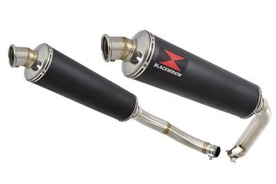 CBF1000 2006-2011 Twin Exhaust Silencers 400mm Round Black Stainless