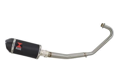 CBF125 2008-2018 Exhaust System + 200mm Oval Black Stainless Carbon Tip Silencer