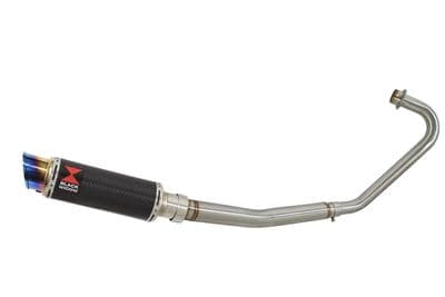 CBF125 2008-2018 Exhaust System + 230mm GP Round Blue Tip Carbon Silencer
