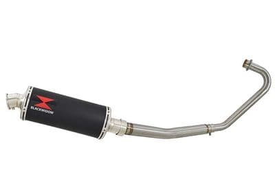 CBF125 2008-2018 Exhaust System + 300mm Oval Black Stainless Silencer