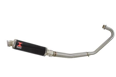 CBF125 2008-2018 Exhaust System + 350mm Round Black Stainless Silencer