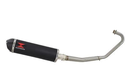 CBF125 2008-2018 Exhaust System + 400mm Oval Black Stainless Carbon Tip Silencer